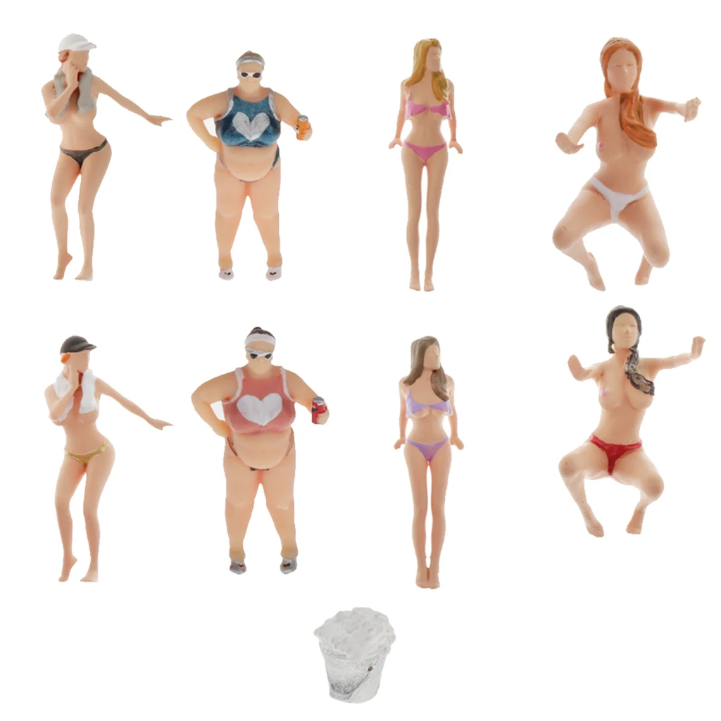1:64 Bikini Auto Mazgāšanas Modeli, Cilvēku, Miniatūra Skaitļi Sveķu Raksturs Modelis Rotaļlietas DIY Izkārtojuma Ainavu Attēls Spēle Rakstzīmes Darbība
