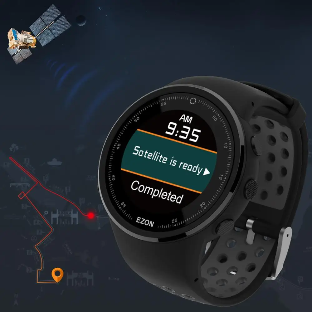 EZON T958 IZŠĶIRTSPĒJAS Krāsu Ekrāns Optisko sirdsdarbība GPS Smartwatch Bluetooth Maratons Darbojas Mens Watch Android, IOS Tālruni