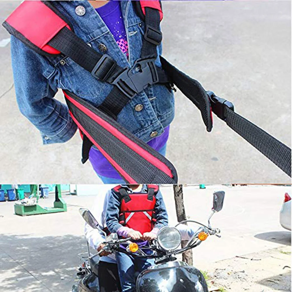 Motociklu Drošības Jostas Pārvadātājs Bērnu Bērni Aizsardzības Regulējams Scooter Pasažieru Sēdekļa Siksnu Bērnu Drošības Siksnām, Krūšu Motociklu