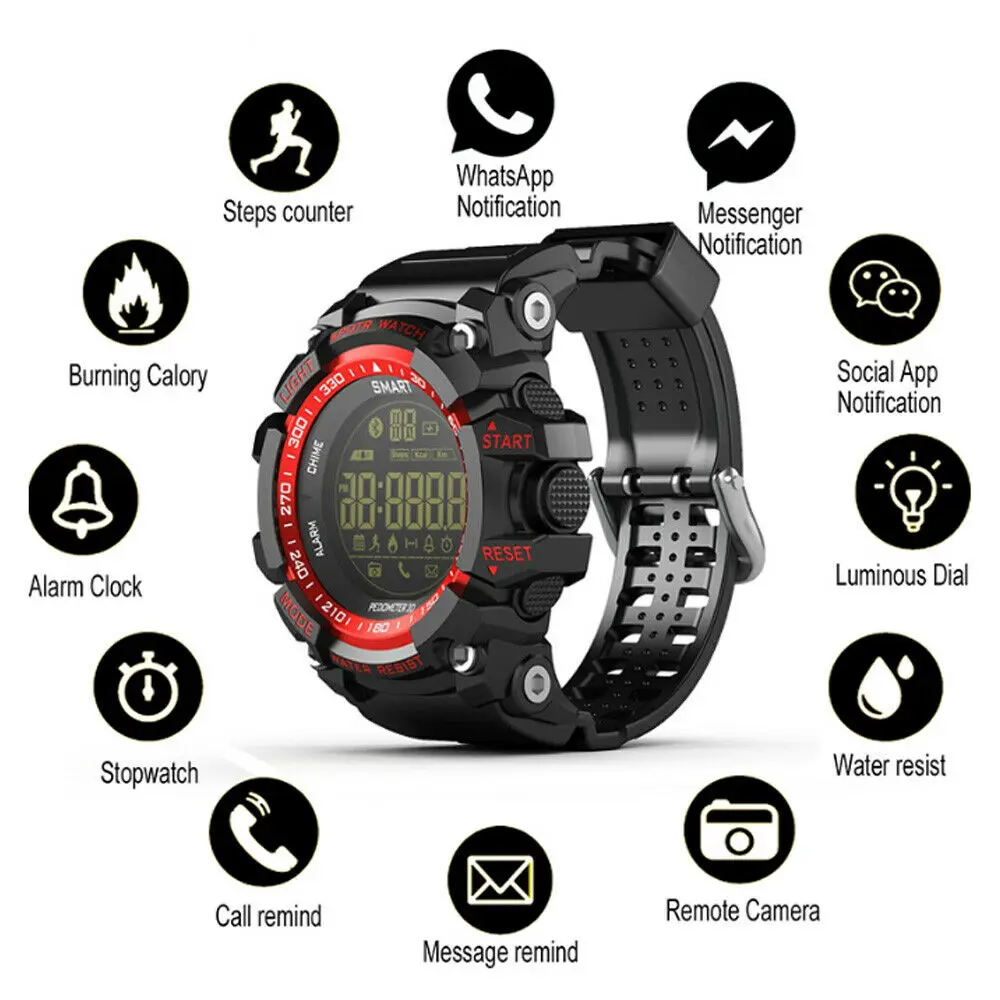 EX16 Āra Sporta Smart Watch 5 ATM Ūdensdrošs Izturīgs pret Zvanu/SMS Pedometrs Iesniedzējs Bluetooth Android, iOS