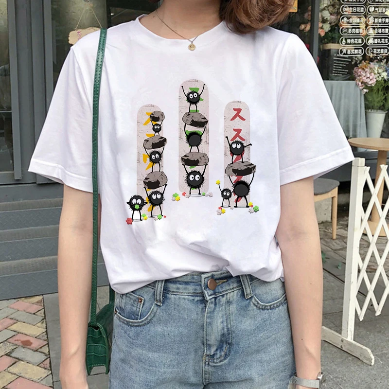 Dlrn Reisu Chihiro Karikatūra Sieviete Tshirts Grafikas Tees Sieviešu Harjauku Japāņu Anime Gudrs Kawaii Drēbes Streetwear