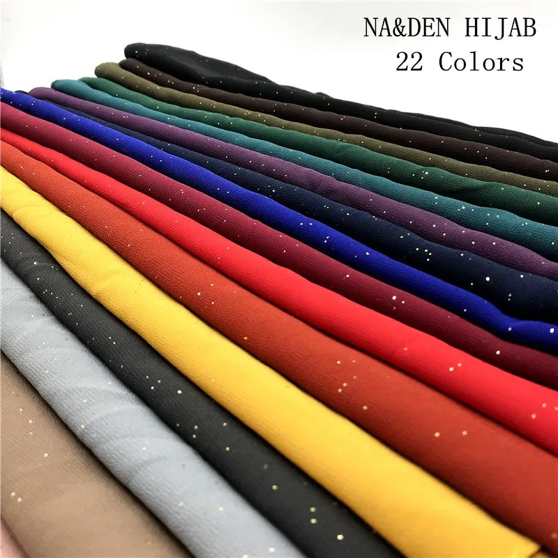 2020 Šifona šalle 22 Krāsas JAUNS dizains mirdzumu modes sieviešu lakati šalles zīmola wrap mīksto muffler elegants islāma hijabs