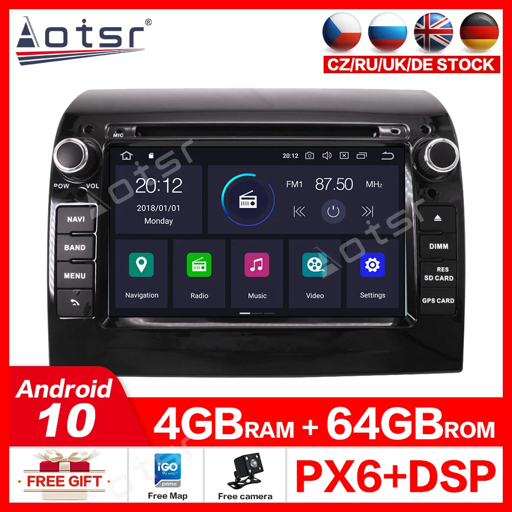 Aotsr Android 10.0 radio 2 din GPS navigācija, Stereo uztvērēju FIAT DUCATO Automašīnu, DVD atskaņotājs, video, auto spēlētājs vadītāja astra vienības