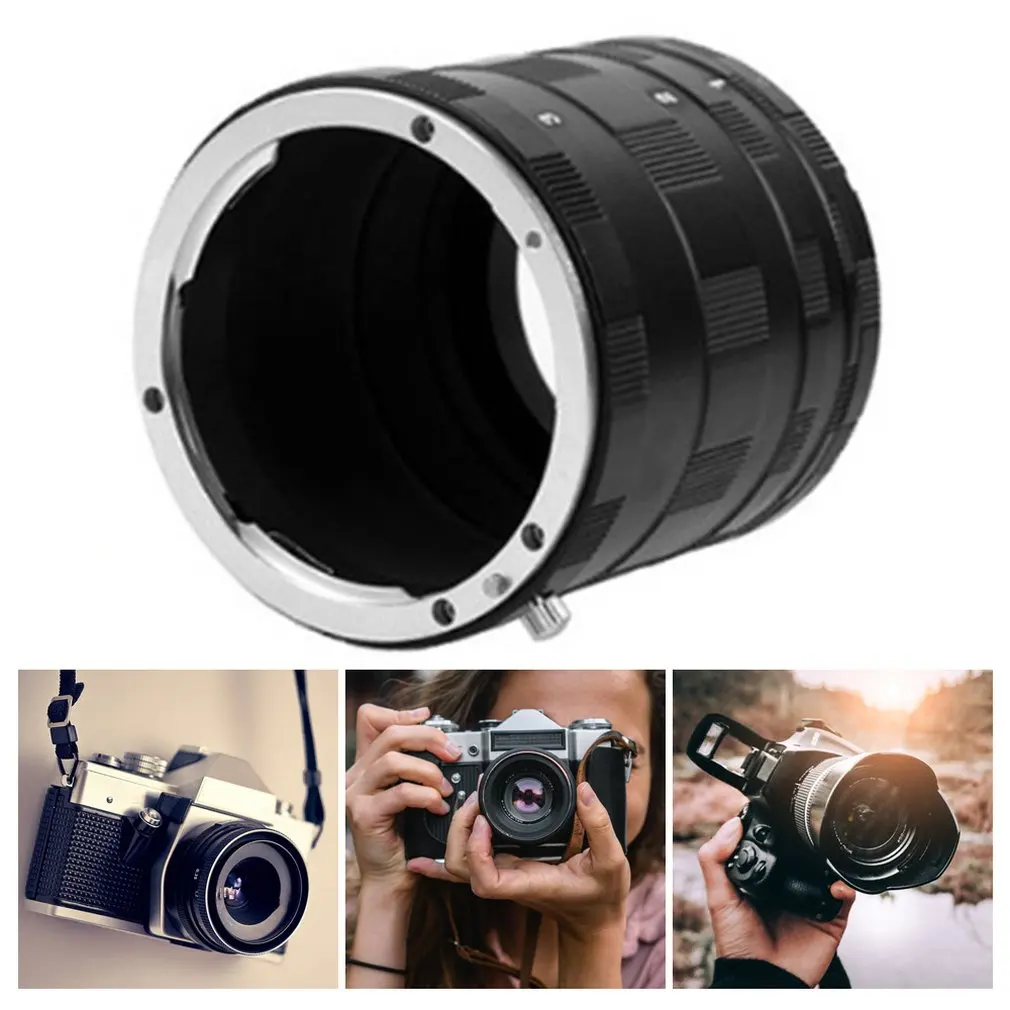 Fotokameras Adapteris Macro Extension Tube Gredzens Canon d7000 d7100 d5300 d5200 d5100 d5000 d3100 d3200 d3000 d90 d80 d70 d60 DSLR