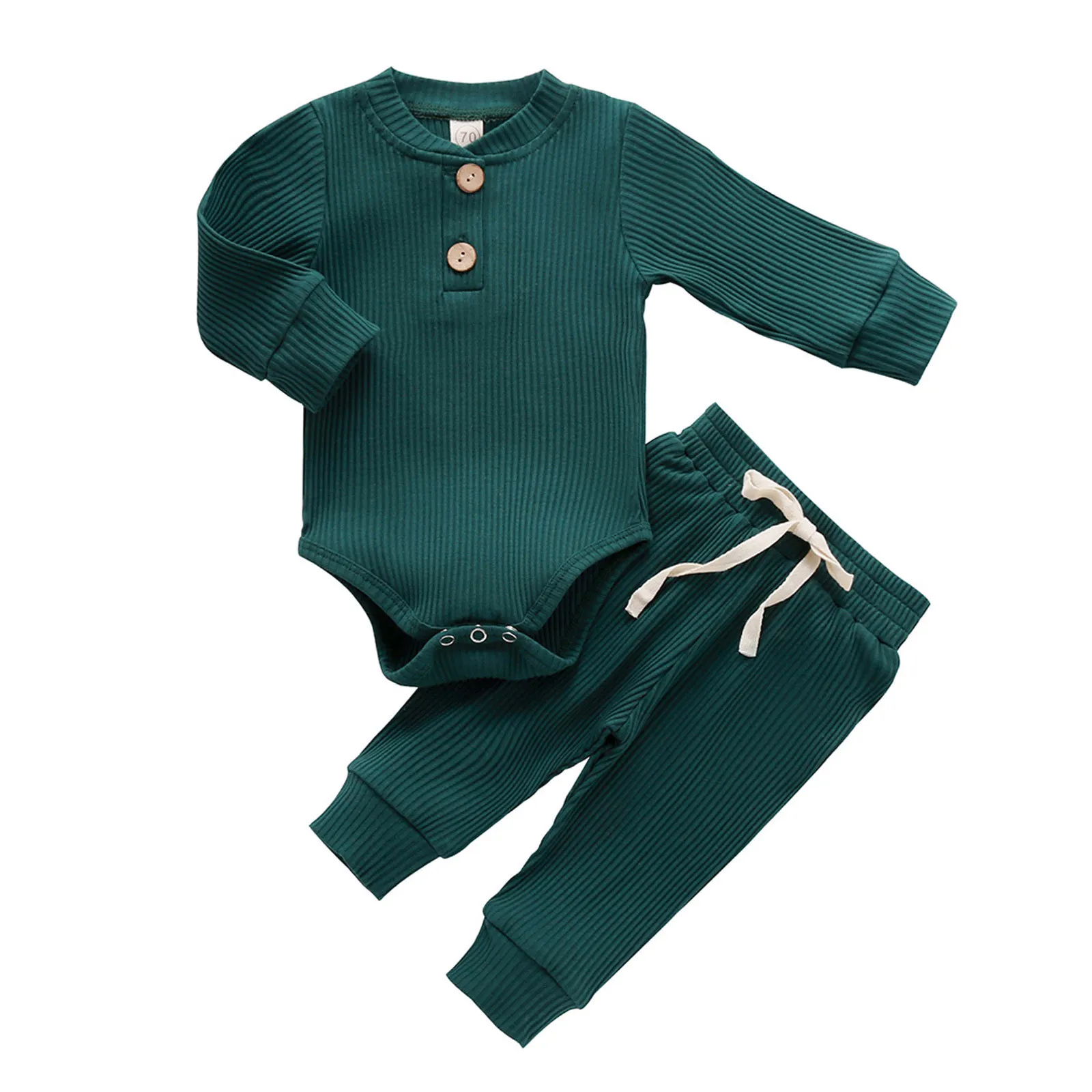 (0-24M) Bērnu garām piedurknēm tīrtoņa krāsu bedres sloksnes zaudēt gadījuma ziemas modes silta kleita + stretch bikses, uzvalks толстовка F4*