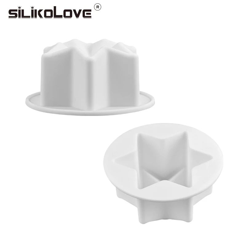 SILIKOLOVE 2019 Jaunu Kūku Veidnes Cepšanai Kūku Uzpūtenis Formā 3D Silikona Veidne Star Formas Silikona Veidnē 2GAB/Komplekts