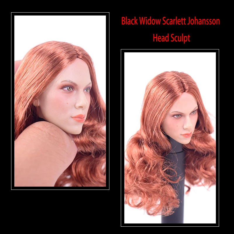 GACTOYS GC002 Black Widow 1/6 mēroga darbības rādītāji 12inch vadītājs Modelēšana Scarlett Johansson Ilgi RedBrown Matu Sieviešu Galvas Modeli