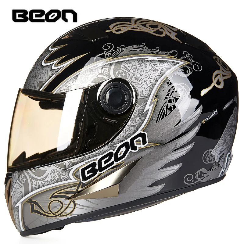 BEON Četras Seans Pilnu Sejas Klasisko Motociklu Go kart ķivere MTB ATV Motociklu galvassegas casque kasko capacete B-500