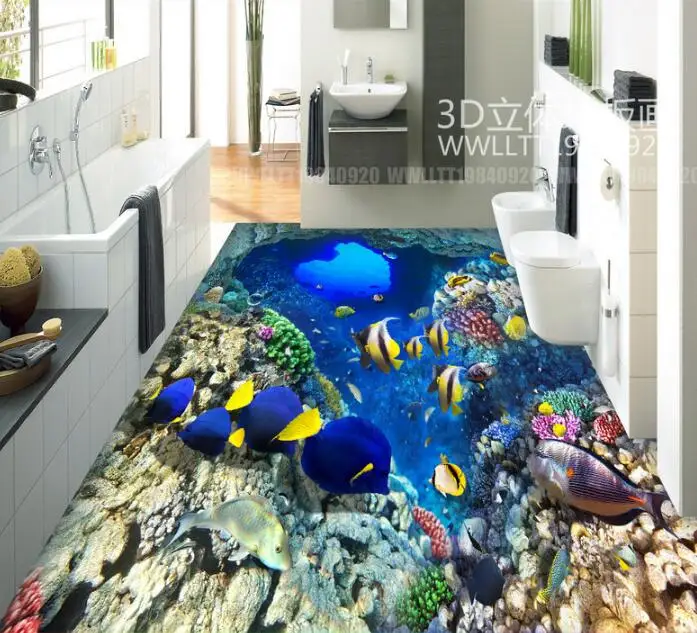 Bezmaksas piegāde 3D Custom Sienas Uzlīmes, Zemūdens Alā Tropu zivis, Glezniecība, Foto Tapetes Sienām, mājas dekoru, sienas pastu