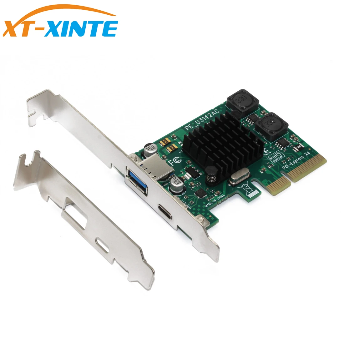 XT-XINTE PCI-E ar USB3.1 Tips-c Dual-port Paplašināšanas Karti Pcie 4x USB 3.1 Tipa Adapteris, paredzēts par Desktop PC Mātesplati