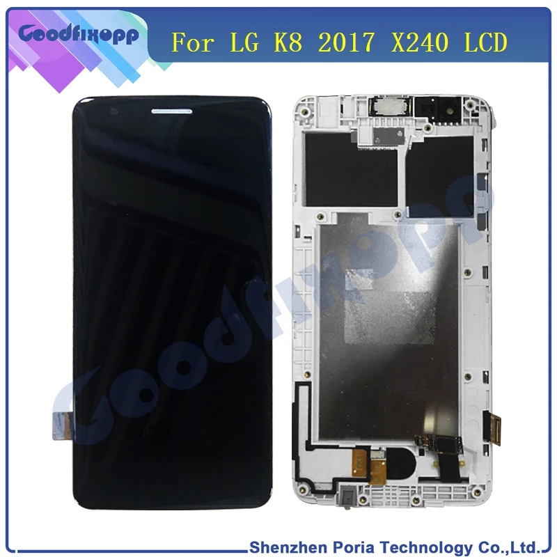 Original LCD LG K8 2017 X240 M210 LCD Displejs ar Kadra rādīšanas režīmā, Touch Screen Digitizer Montāža LG K8 2017 Displejs X240