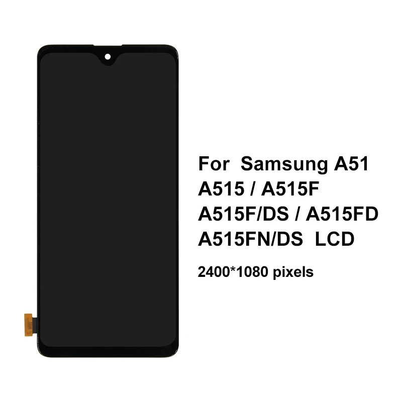 Super AMOLED Samsung Galaxy A51 LCD A515 Displejs A515F/DS A515FD A515 LCD Displejs, Touch Screen Nomaiņa A515F Displejs