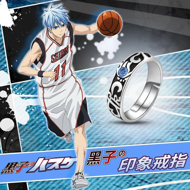 Anime Kuroko Nr. Basketbola Kuroko Tetsuya Anime 925 Sterling Sudraba Regulējams Gredzens #7