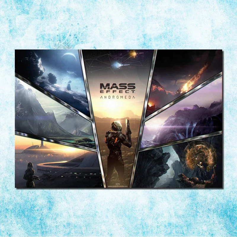 Mass Effect 2 3 4 Karstā Šaušana Darbības Spēle Mākslas Zīda Gleznas Plakāts, 13x20 24x36 Collu Bildes Dzīvojamā Istaba Dekori-6