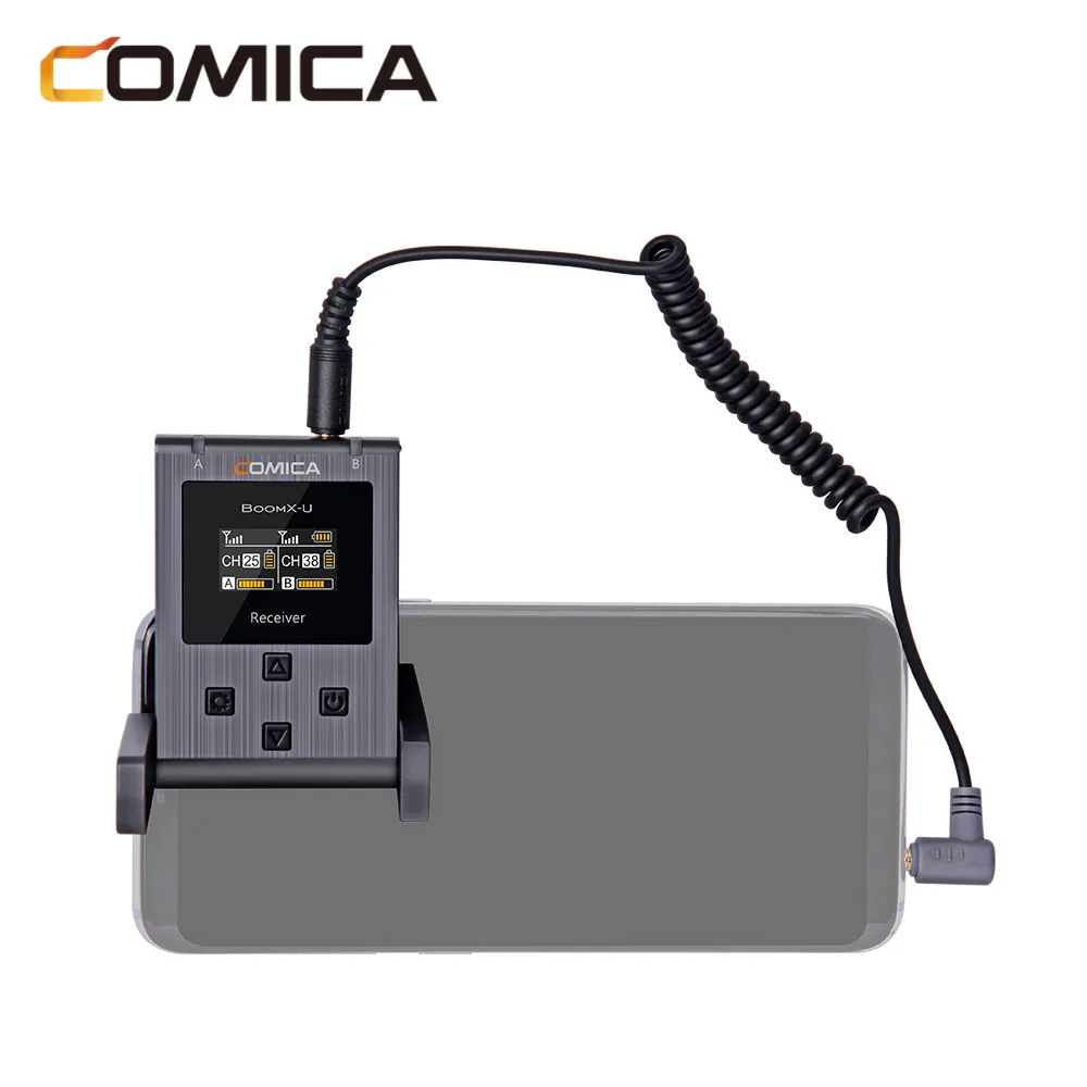 Comica BoomX-U BoomX U2 U1 Bezvadu Mikrofonu Broadcast Mic Mini UHF Mikrofons Raidītājus uztvērēja Komplekts par Tālruņa kameru