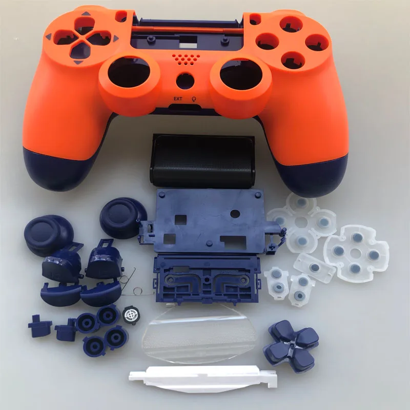 PS4 PRO Kontrolieris Pilns Komplekts Mājokļu Gadījumā Čaulu, Par PlayStation 4 Pro JDM 040 JDS 040 Gen 2th V2 Cover Orange Blue Ādas Komplekts