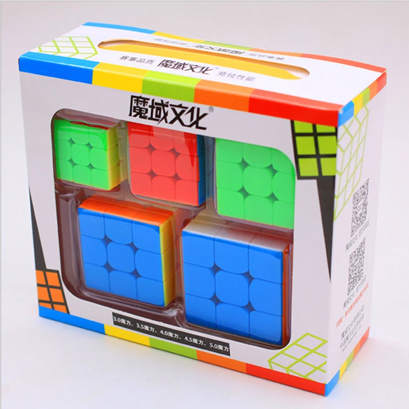 Moyu Cube Komplektā 2x2 3x3 4x4 5x5 Ātrums Kubu Kopums Mofang Jiaoshi Magic Cube Iepakojuma Puzzle Rotaļlietas Bērnu dienas Dāvanu Kastē MF2S MF3S