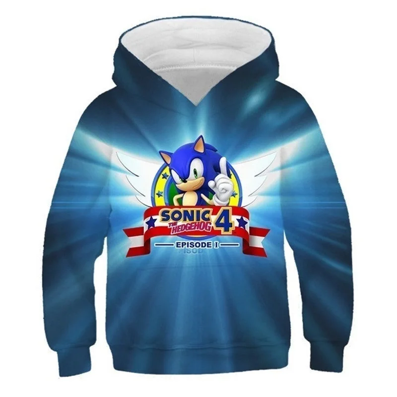 2020 Rudens Ziemas karstā pārdošanas garām Piedurknēm Zēniem, Hoodies, Sonic Ezis sporta Krekls 4-14year Kids 3D Apģērbu karikatūra Modelis Topi