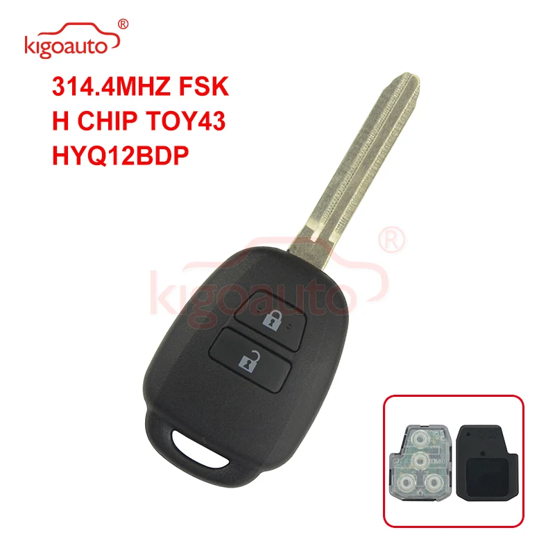 Kigoauto 89070-42880 DENSO HYQ12BDP Tālvadības atslēgu 314.4 Mhz Toyota 2 pogas+H chip