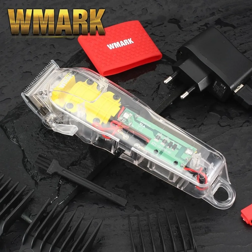 WMARK Spēcīgu Jaunu modeli, NG-108 Uzlādējams Profesionālo Matu Clipper Caurspīdīga Bāze 2200 Bateriju 6900-7300rpm