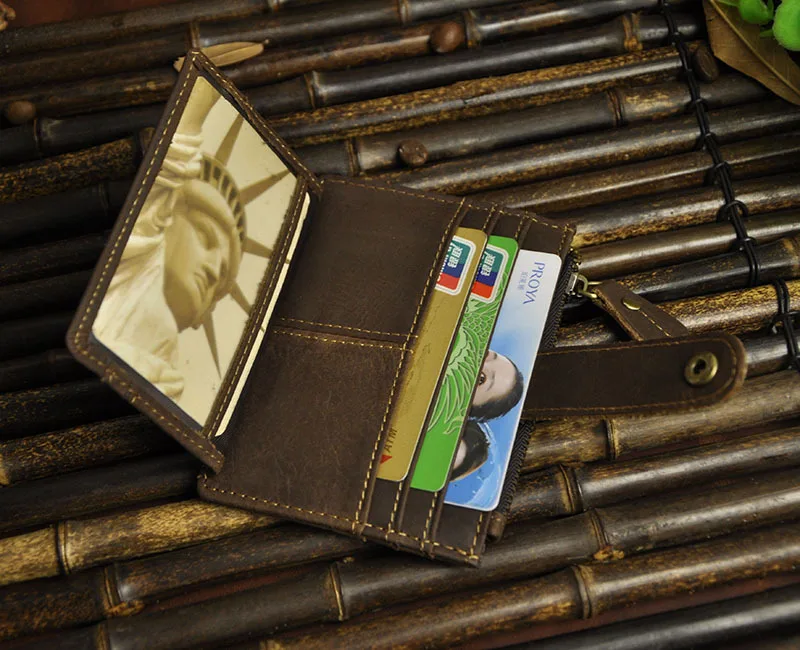 Dabiskās Ādas, Roku Darbs, Vīriešu Maki Mazo Monēta Maku Mini Kartes Turētāju Vīrietis Naudu Kabatā Vintage Seifs Kartes Gadījumā Maka Turētājs