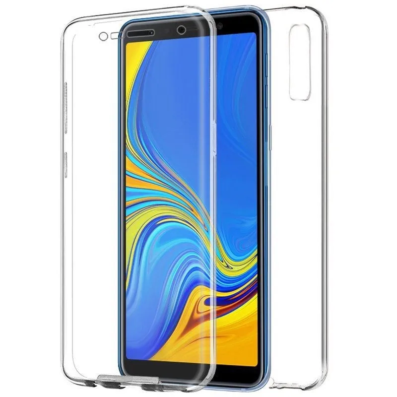TBOC case for Samsung Galaxy A7 (2018. gadā) A750F Gadījumā [Clear] Pilns [Silikona TPU] Dubulto Seju [360 Grādu] Mobilo