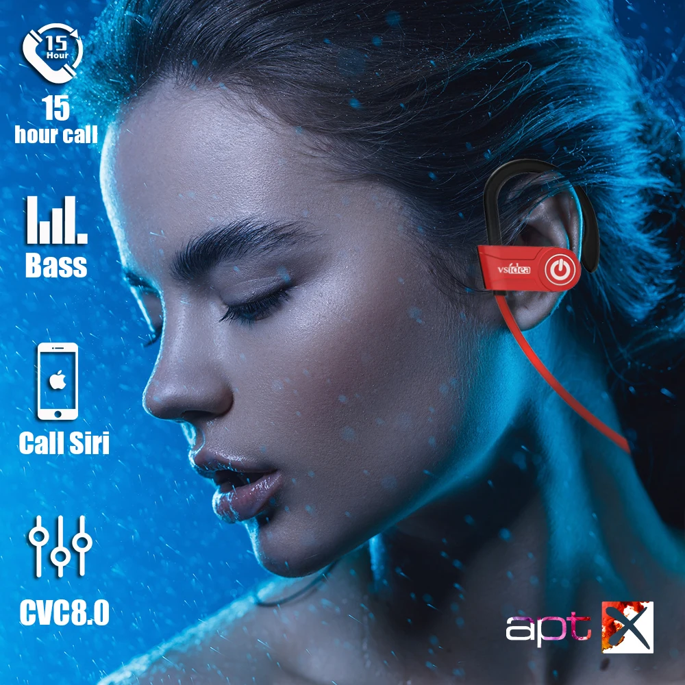 Sporta Bezvadu Austiņas IPX5 Ūdensizturīgs Bluetooth Austiņas, Bass HD Stereo Darbojas Earbuds, Trokšņa Slāpēšanas Austiņas ar Mic
