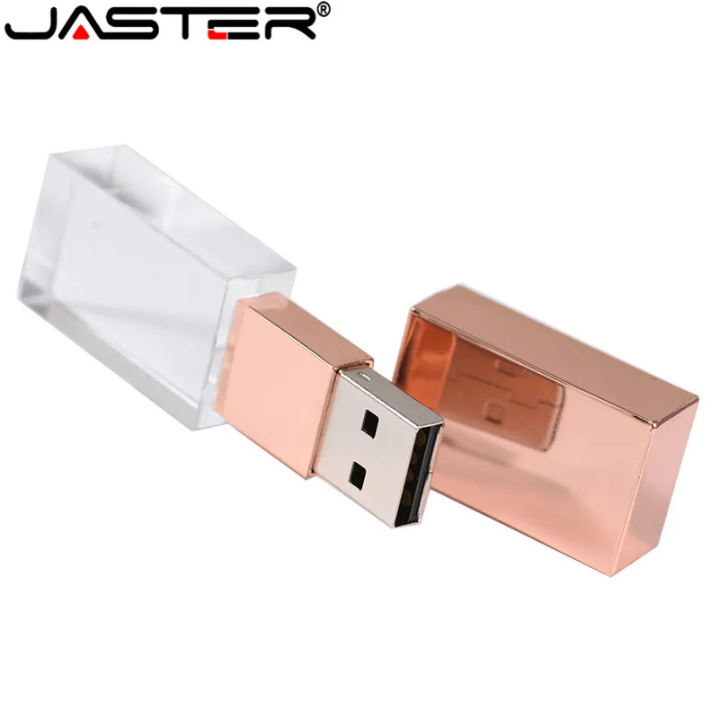 JASTER Jaunu Pielāgotu LOGO Kristāla Usb 2.0 Atmiņas Flash Drive ar Dāvanu Kastē 2GB 4GB 8GB 16GB 32GB 64GB(Vairāk nekā 10pcs Bezmaksas Logo)