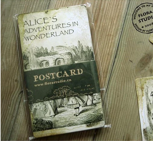 6 komplekti/daudz Vintage Stila Alises Piedzīvojumiem Brīnumzemē Apsveikuma Kartes, Pastkartes Dzimšanas dienu Bussiness Dāvanu Kartes Uzstādītu Ziņu Kartes