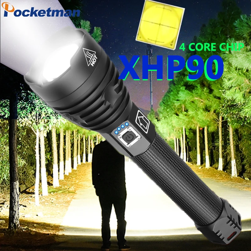 Super Jaudīgu Xlamp XHP70.2 XHP90 LED Lukturīti LED Lukturītis USB XHP50 Lampas Tālummaiņas Taktiskās Lāpu 18650 26650 Uzlādējams Battey