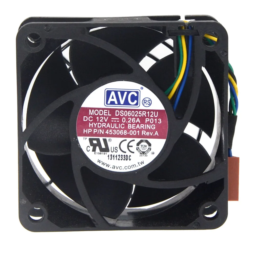 1gb DS06025R12U Jauns AVC DC 12V 0.26 4-vadu 4-pin savienotāju 60mm 60x60x25mm Servera Laukumā Dzesēšanas ventilatori