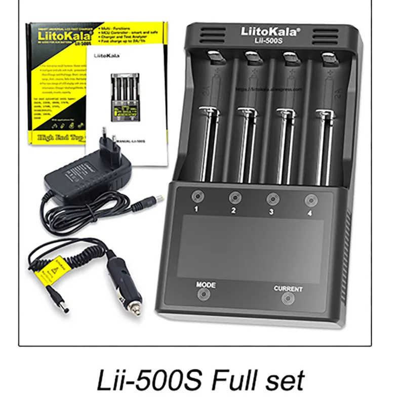 LiitoKala Lii-500S PD4 S6 500 akumulatora lādētāju 3,7 V 18650 26650 21700 1.2 V ni-mh AA AAA baterijas Pārbaude akumulatora kapacitāte