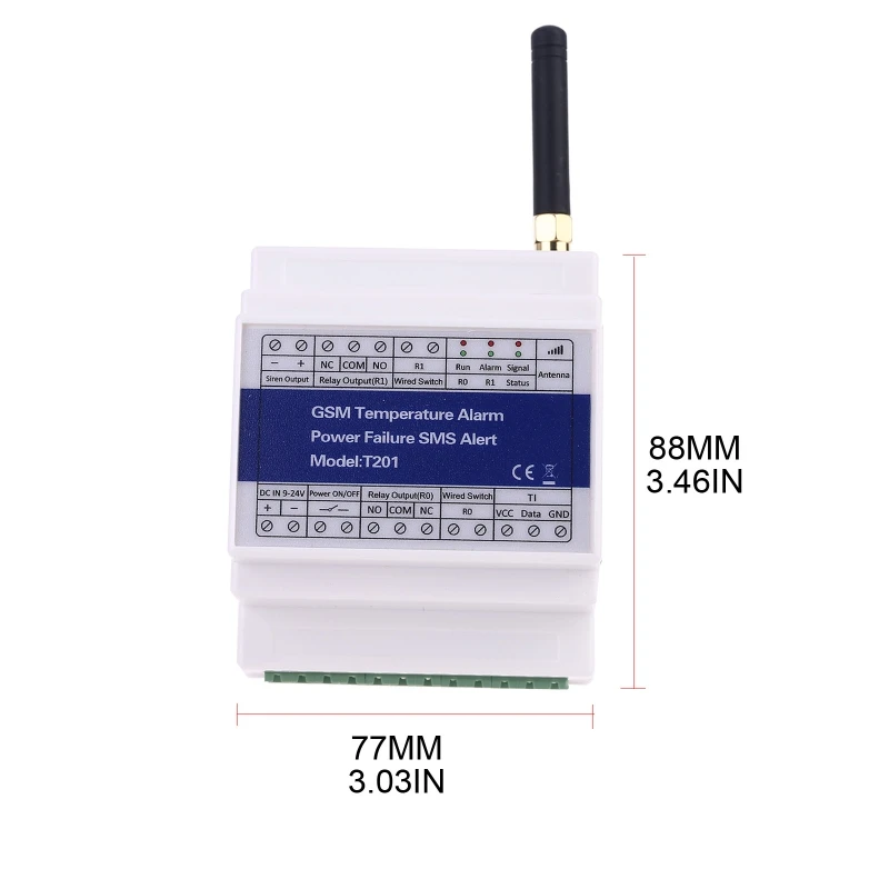 GSM, 3G, 4G Temperatūra Stūres Stāvokļa Monitoringu Relejs T201 Tālvadības Monitoringa Vietā Temp Strāvas zuduma SMS Trauksmes Signāls