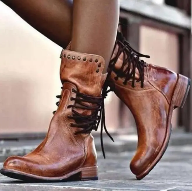 Zapatos mujer sapato sieviešu vidū teļš matin zābaki dāmas chaussure meitene vintage PU ādas zābaciņi, kurpes sievietei silts mežģīnes augšu