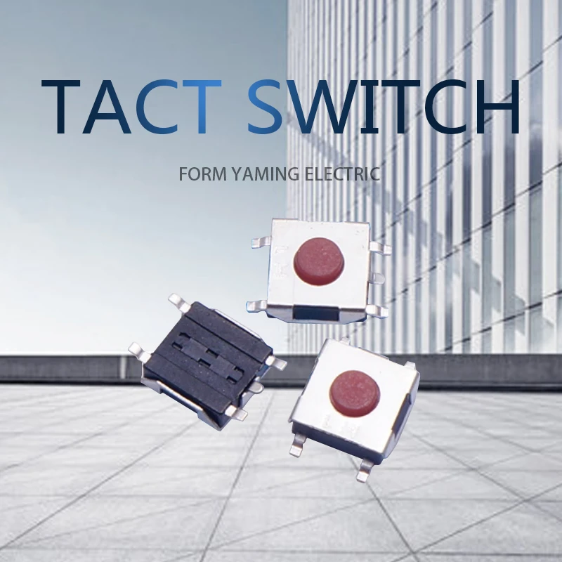 100pcs/daudz Tact Switch 6*6*2.7 mm Touch Sarkanās Pogas Taustiņu Piecu Pēdu 5 Pins Žēlošanās Mini