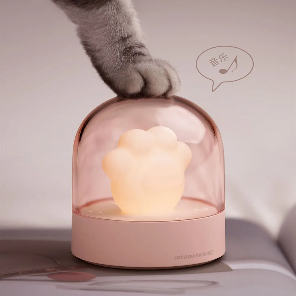 Nakts Lampa LED Apkārtējās Gaismas, Karikatūra Cute Kaķu Nagu Formas Gultas Mūzikas Lampas Kaķu Ķepu Lampas Smart Mājas Lietošanai