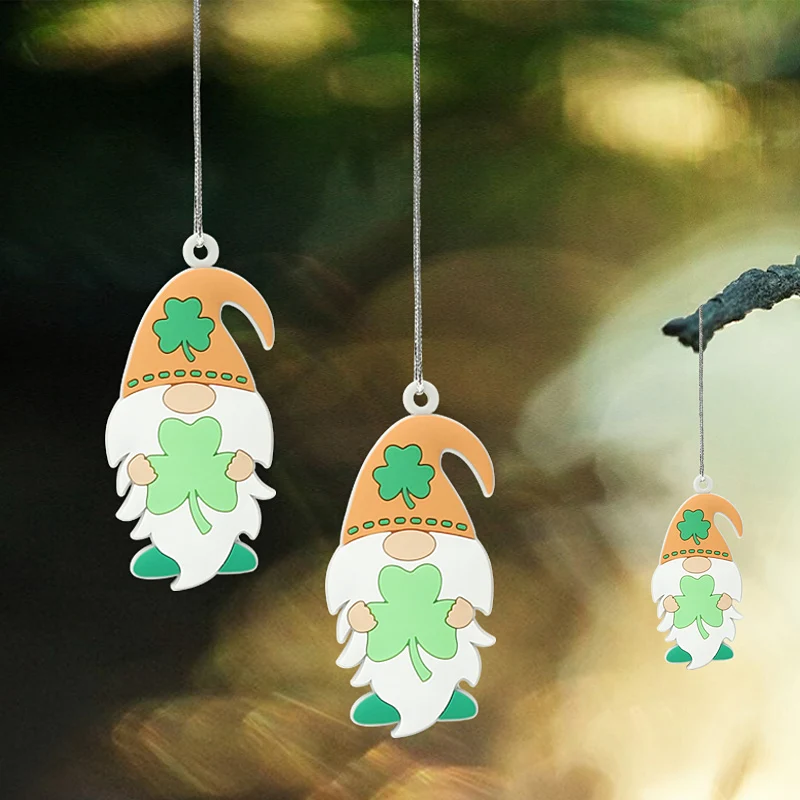 St Patrick ' s Day Gnome Ornaments Taustiņu Ķēdi Sienas Kulons Zaļo Pavasara Īrijas Gnome Elf Shamrock Mājas Brīvdienu Apdare, Rotājumi