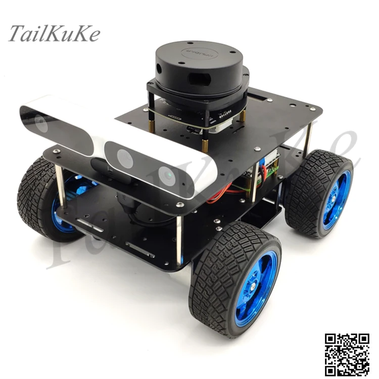 ROS Robots Četru riteņu Diferenciālis Intelligent Auto 4WD Navigācijas 4B Lidar