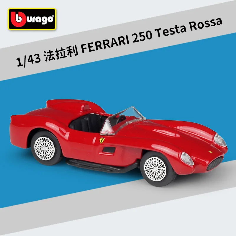 Bburago 1: 43 Ferrari 250 Testa Rossa rad sakausējuma auto modelis Kolekcija Dāvanu Dekorēšanai rotaļlieta