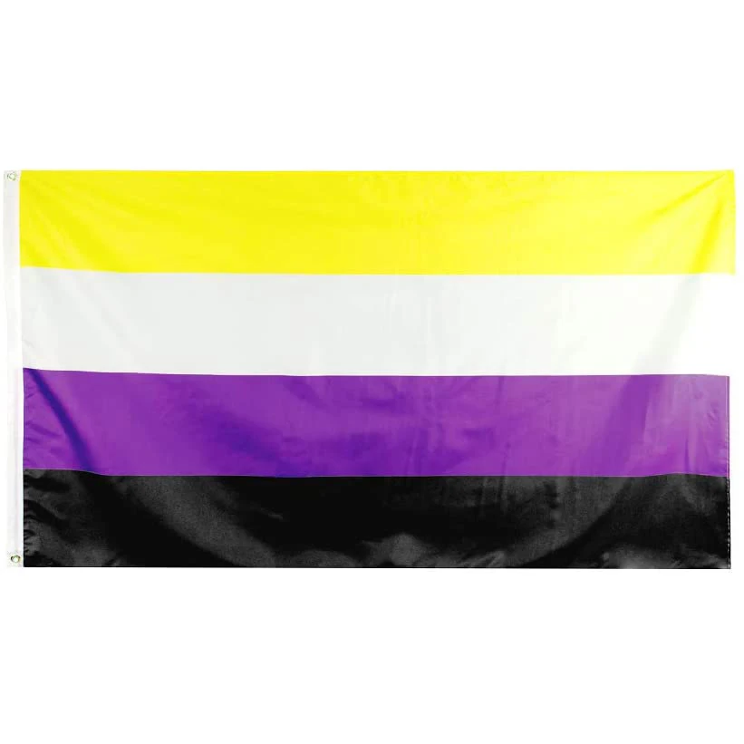 Bez Binārā Praida Karoga 150X90CM 3X5FT Varavīksnes LGBT Banner Spilgtu Krāsu Poliestera 100D Sporta Reklāmas Apdare Veicināšana