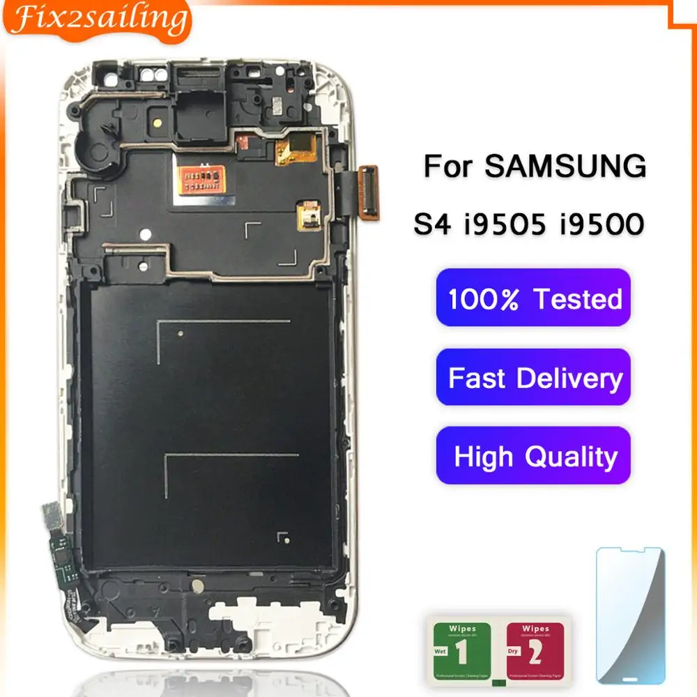 Augstas Kvalitātes LCD SAMSUNG Galaxy S4 i9500 LCD ekrāns ar Rāmi GT-I9505 I9500 i9505 i337 Touch Screen Digitizer