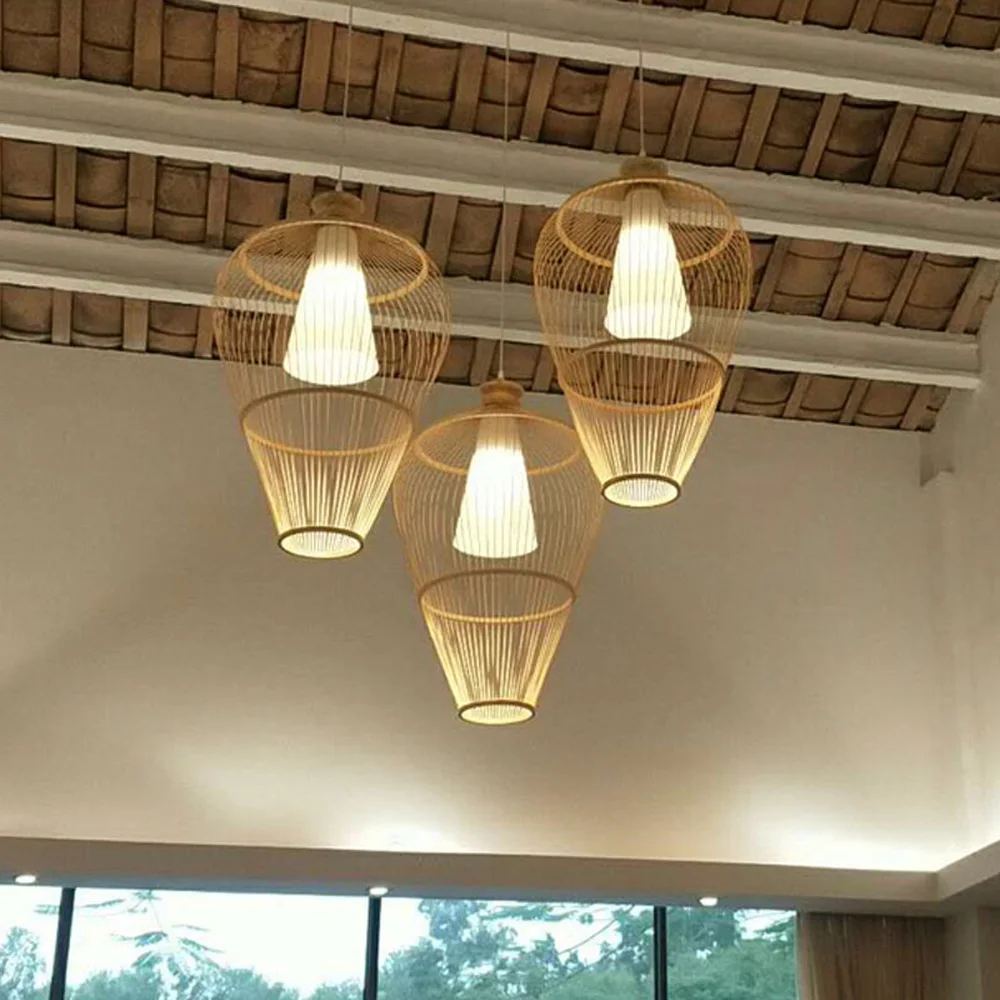 Mūsdienu vienkārša guļamistaba lampas Dienvidaustrumu Āzijas lampu radošā viesistaba, ēdamistaba lampas kāpnes, bambusa chandelie LU807165