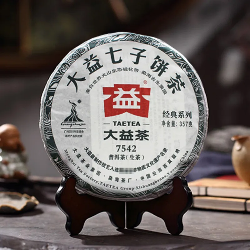 2010. Gads TAETEA 7542 Neapstrādāta Kūka Sheng Pu-erh Ķīnas Dayi Zaudēt Svaru, Tējas, Pu-erh 357g