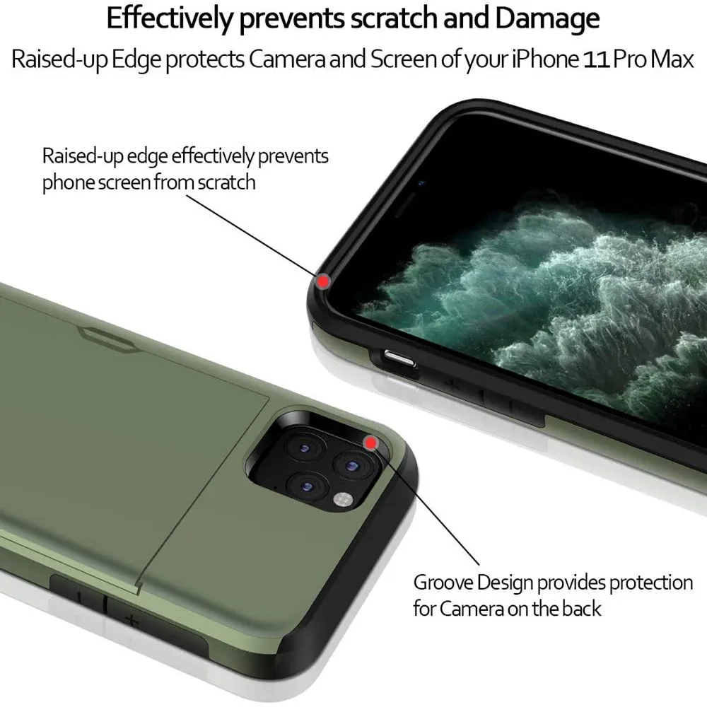 Pilna Aizsardzības Pabīdiet atmiņas Karti Tālrunim, Ja priekš IPhone 12 Lieta tīrtoņa Krāsu Slēptās Kartes Slots Vāciņš IPhone 12 Pro Max 2020. Gadam Fundas