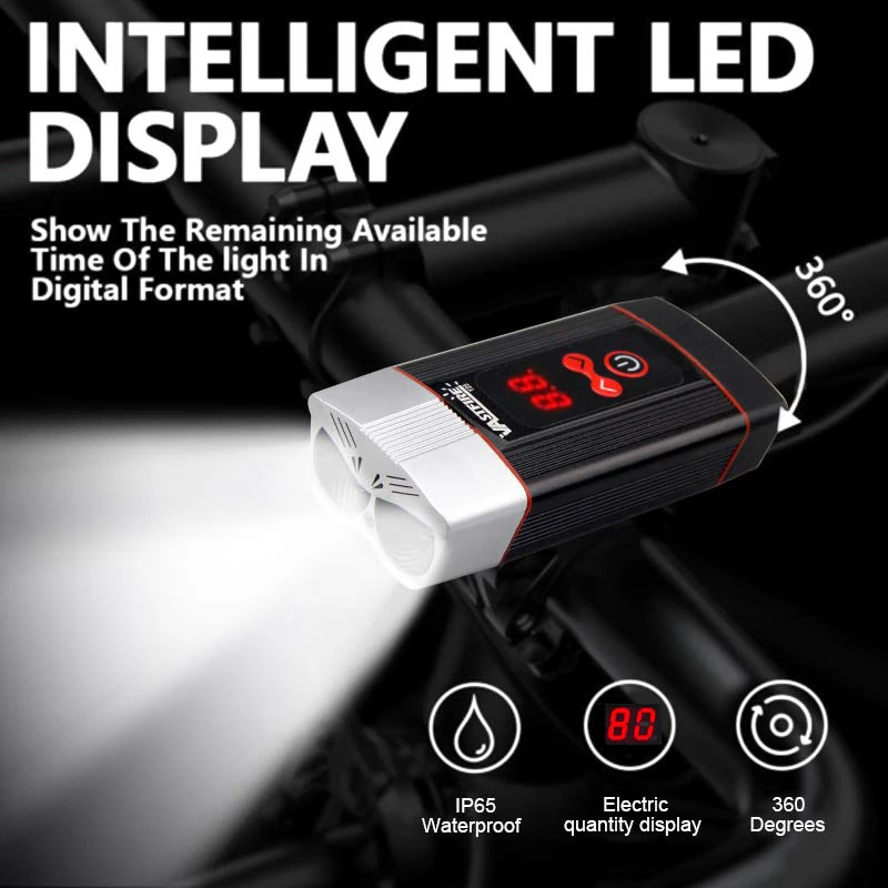 Ūdensizturīgs Viedo LED Displejs Priekšējā Velosipēda Lukturu USB Lādējamu Velosipēdu Gaismas MTB Riteņbraukšana Lampa ar Jaudu Bankas Funkcijas