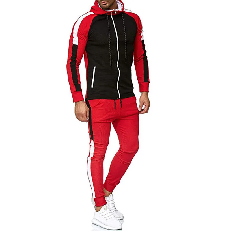 2020 Rudens Ziemas Mens Jaunu Garām Piedurknēm Modes Tracksuit Apģērbu Komplekts Gadījuma Sporta Hoodies Bikses Sweatsuit Sporta Krekli