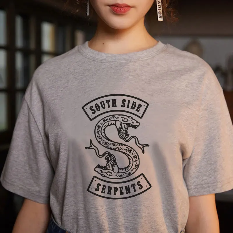 2019. gada Vasaras Riverdale Dienvidu Pusē T Krekls Sievietēm Harajuku Fashion Čūska Drukāt Riverdale SouthSide Čūskām Jughead Sieviešu T-krekli