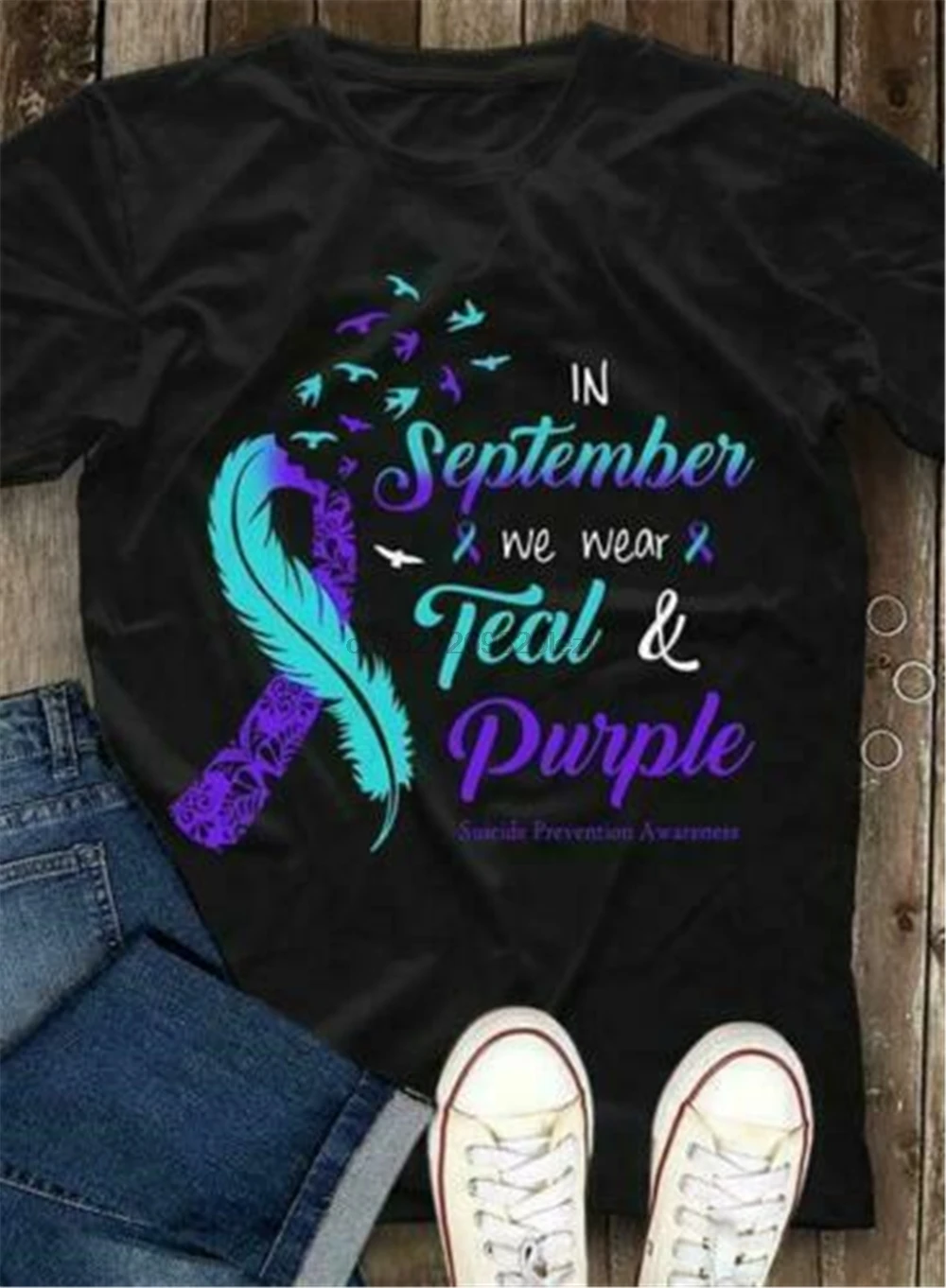 Septembrī Mēs Valkāt Krīklis Violeta Dāmu T-Krekls Kokvilnas S-3Xl Hip-Hop Tee Krekls