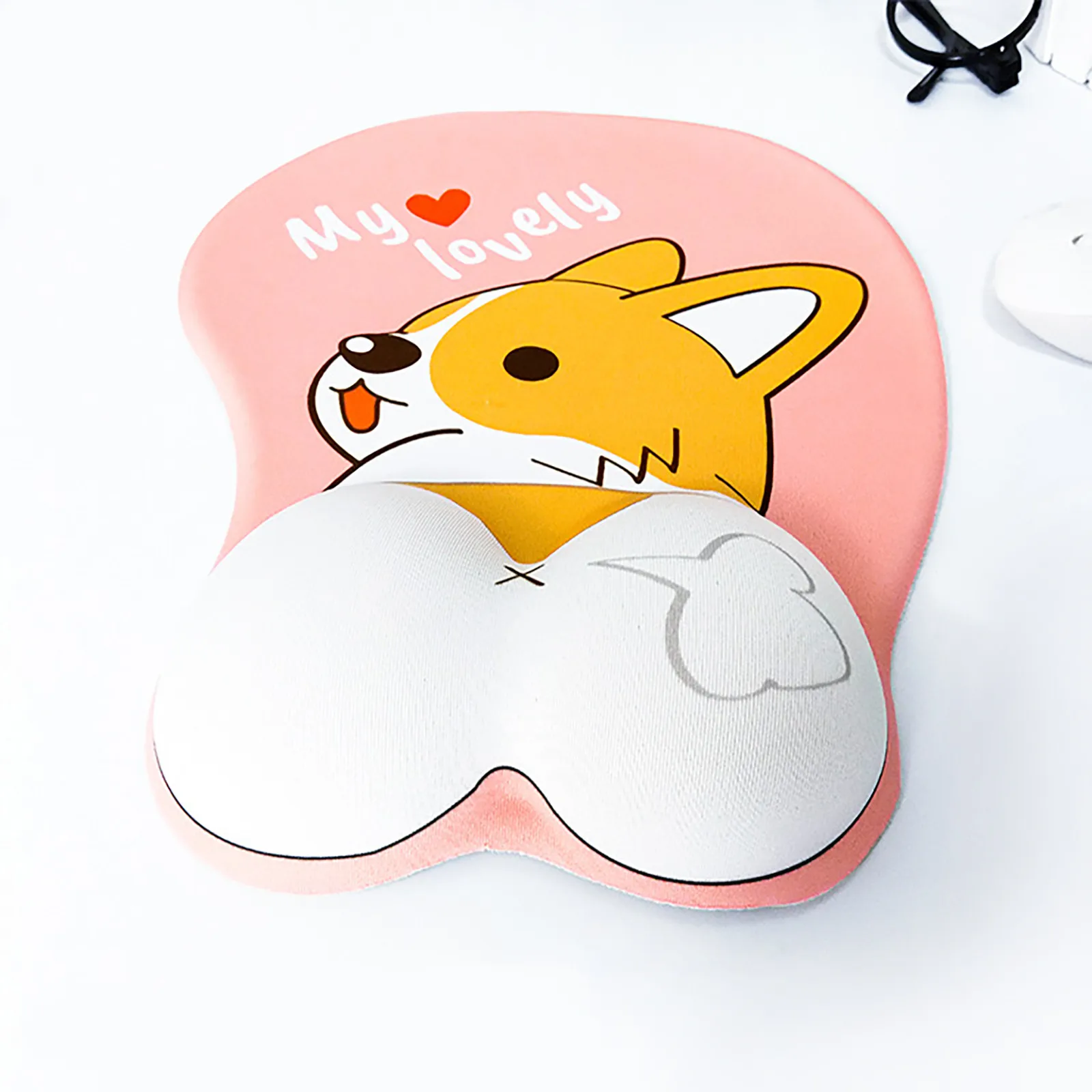 Cute Karikatūra Peles Paliktņa ar Delnas Atbalstu Ergonomisku 3D peles paliktnis Anti-slip rokas pad Anime Suns peles paliktnis Corgi Ir 2021. Karstā Cosplay