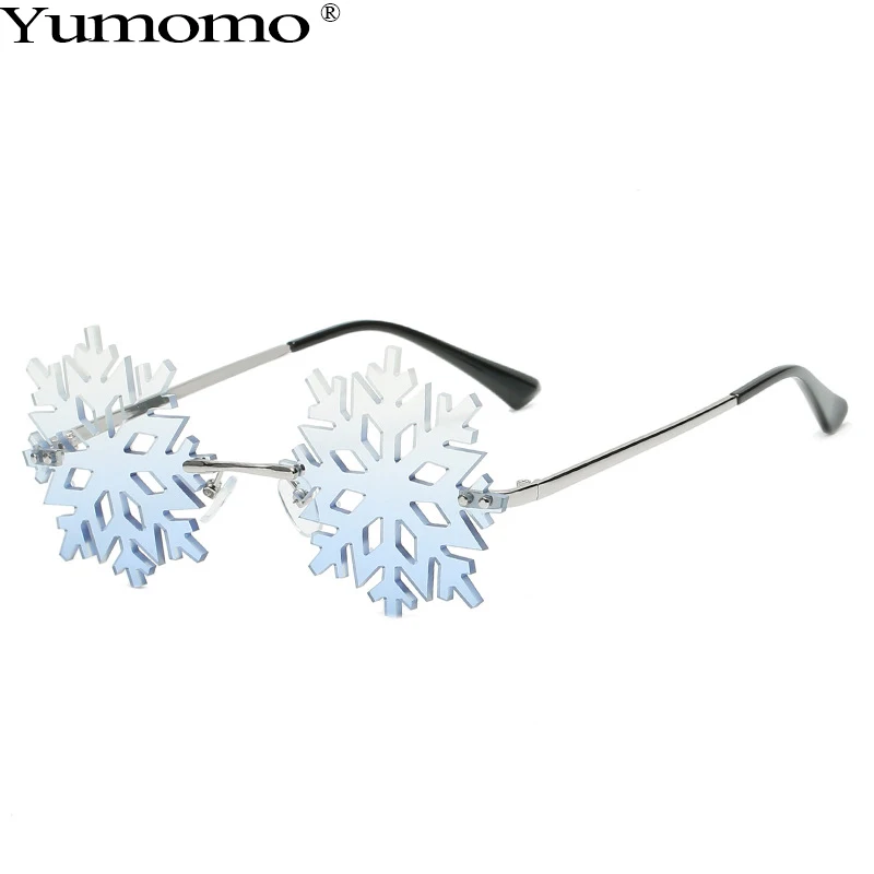 Modes Sniegpārsla Formas Saulesbrilles Sieviešu Vintage Unikālo Skaidrs, bez apmales Brilles Vīriešiem Dobi, Saules Brilles Toņos UV400 Ziemassvētku Dāvanu